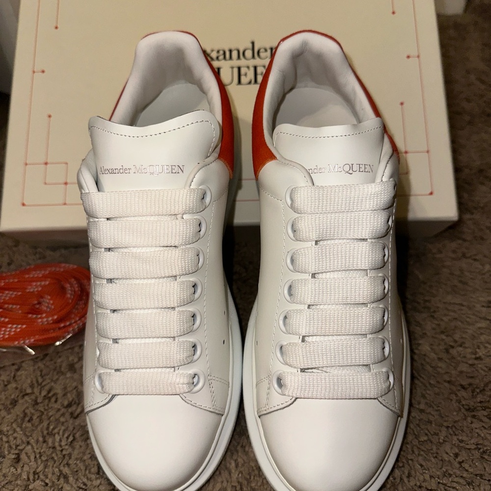 Alexander McQueen Men's Sneakers in White and Orange